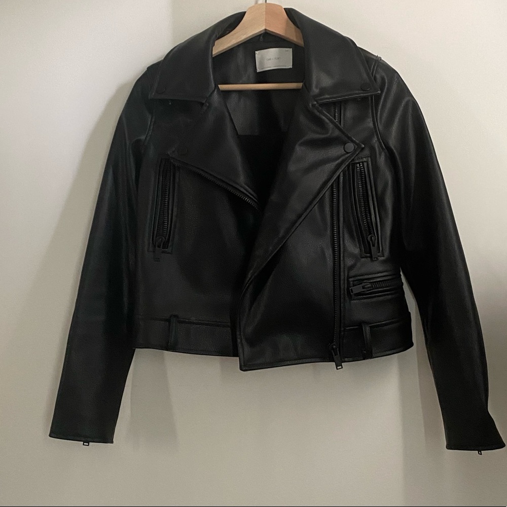 NWOT Oak & Fort/ Veg Leather Moto Jacket
